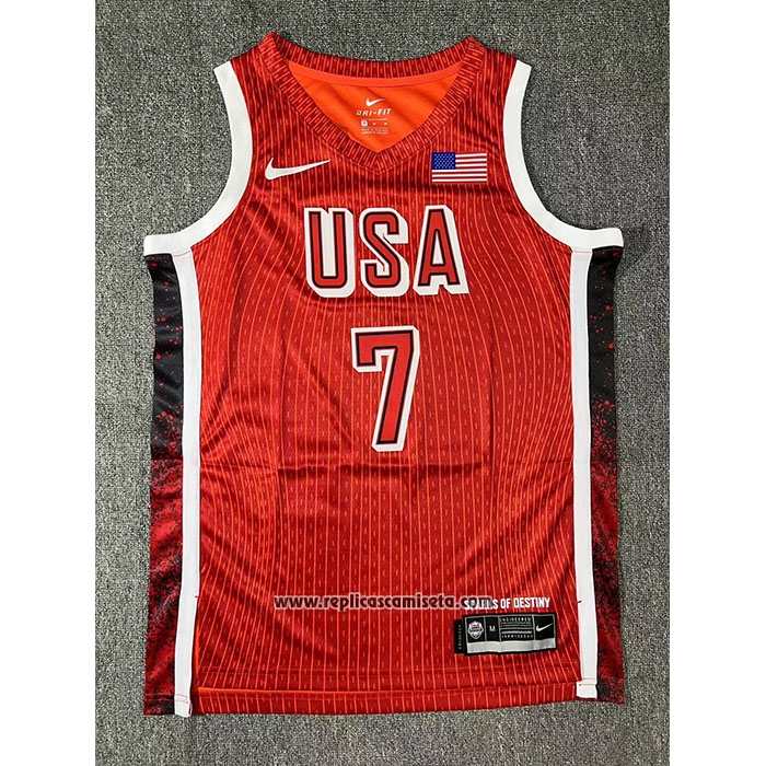 Camiseta USA 2024 Kevin Durant #7 Juegos Olimpicos Rojo